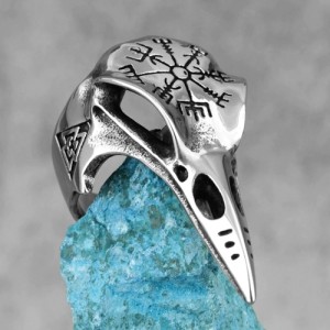 Viking kraai skull ring