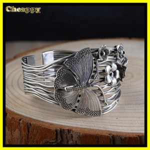 Handgemaakte zilveren vlinder armband