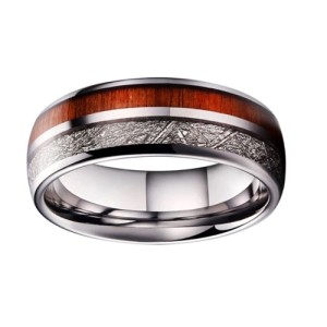 Wolfraam ring - Leah - Zilver, hout en vermiculiet