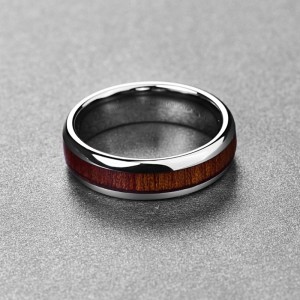 Wolfraam ring ingelegd met hout - Adam