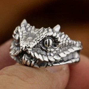Prachtige zilveren ring - Snake head