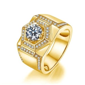 Zilveren ring met Moissanite Diamant 1 karaat D kleur