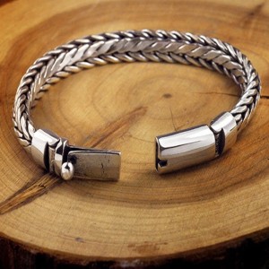 Zilveren gevlochten armband - 13 mm - 925 Sterling Zilver