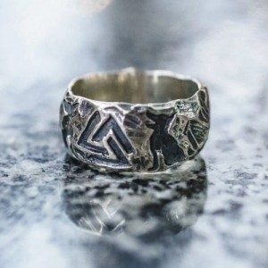 Ring met het viking symbool - Valknut