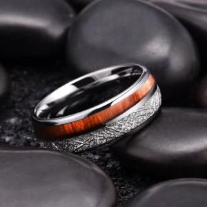 Wolfraam ring - Leah - Zilver, hout en vermiculiet