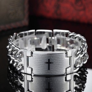 Zilverkleurige RVS Armband met Bijbeltekst