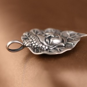Boeddha blad hanger - 925 Sterling zilver