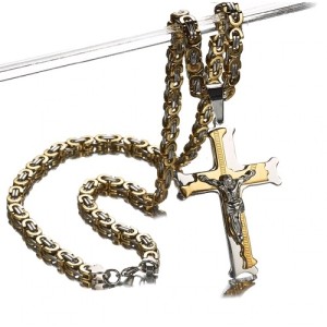 Koningsketting - Ernesto - goud en zilverkleur met kruis