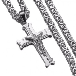 Koningsketting - Ernesto - zilverkleur met kruis